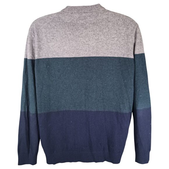 Robert Comstock Sweater Pullover Mens XL Cashmere Wool Blue Grey - Picture 2 of 4